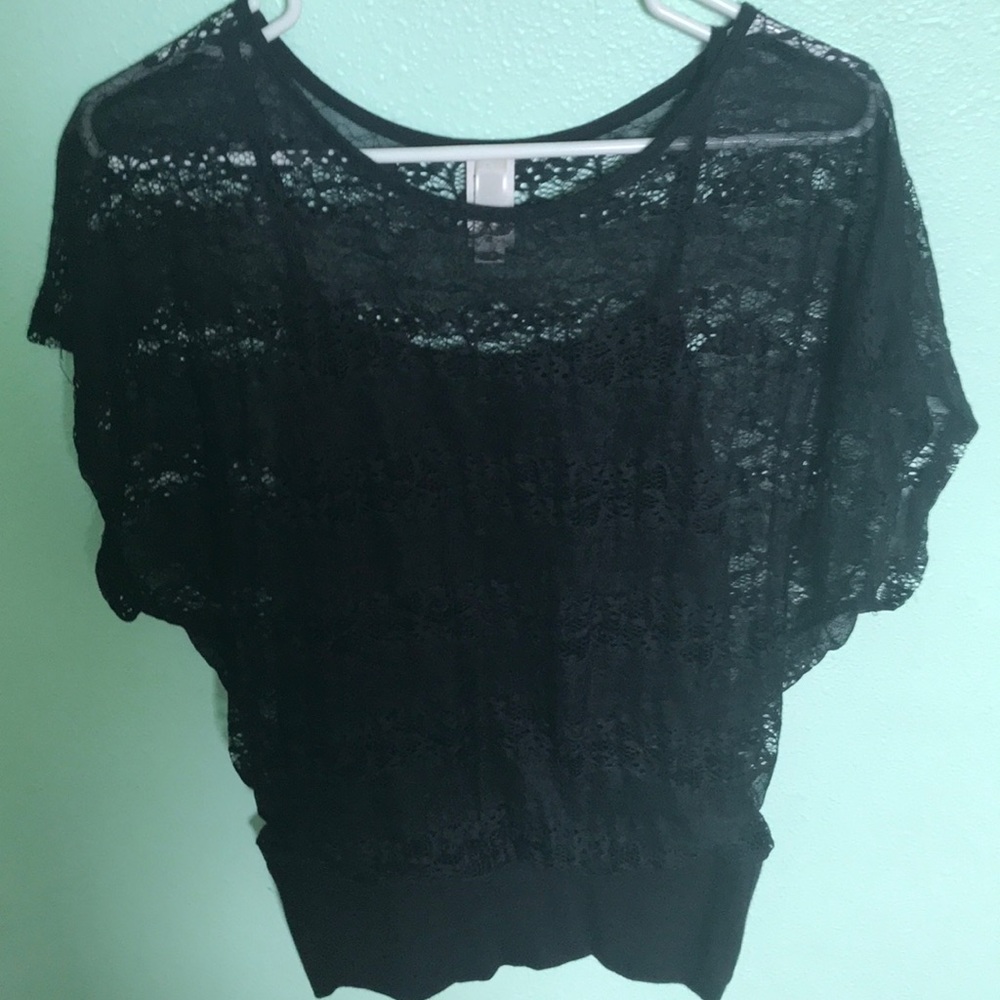 BLACK LACE BLOUSE